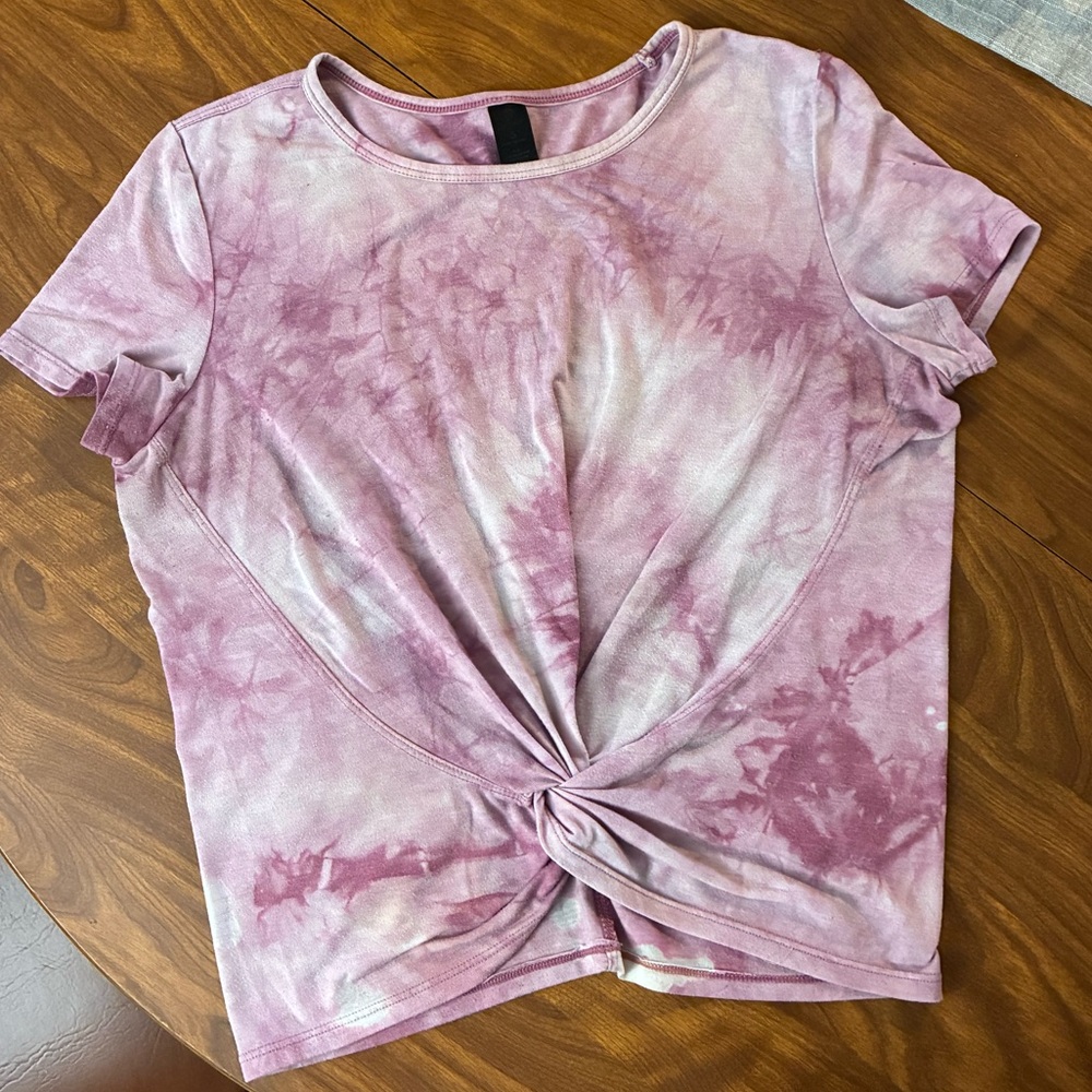 Velocity Tie-Dye Twist Front Short Sleeve Top
